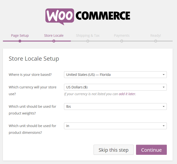 WooCommerce › Store Locale