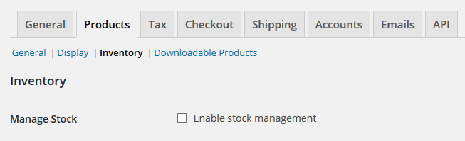 Disable Stock Management