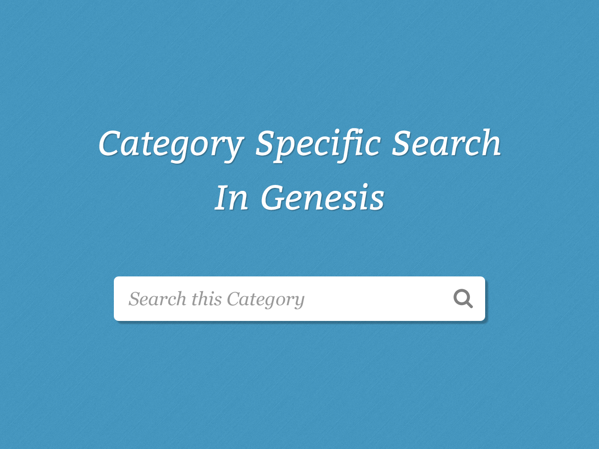 Category Specific Search in Genesis