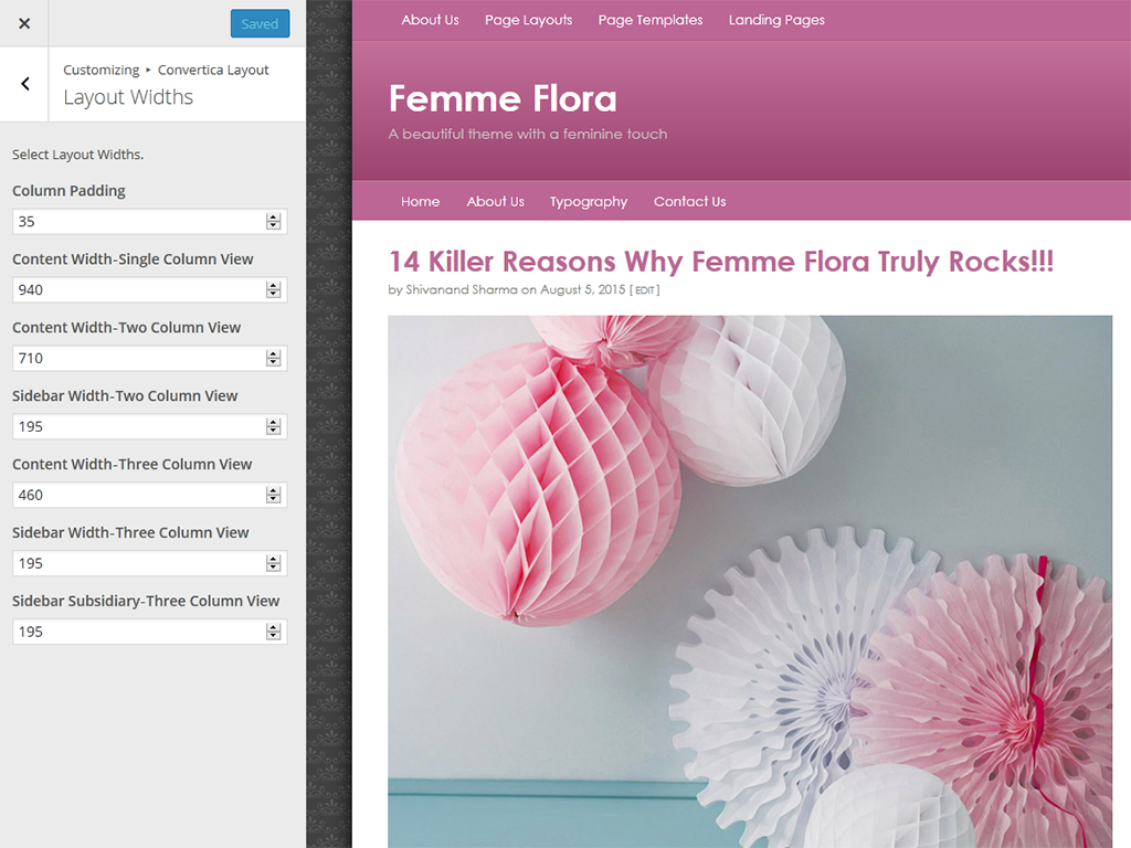 Femme-flora-theme-customizer