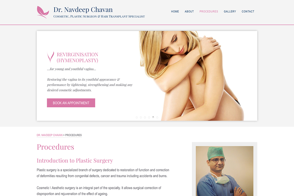 Landing page for procedures