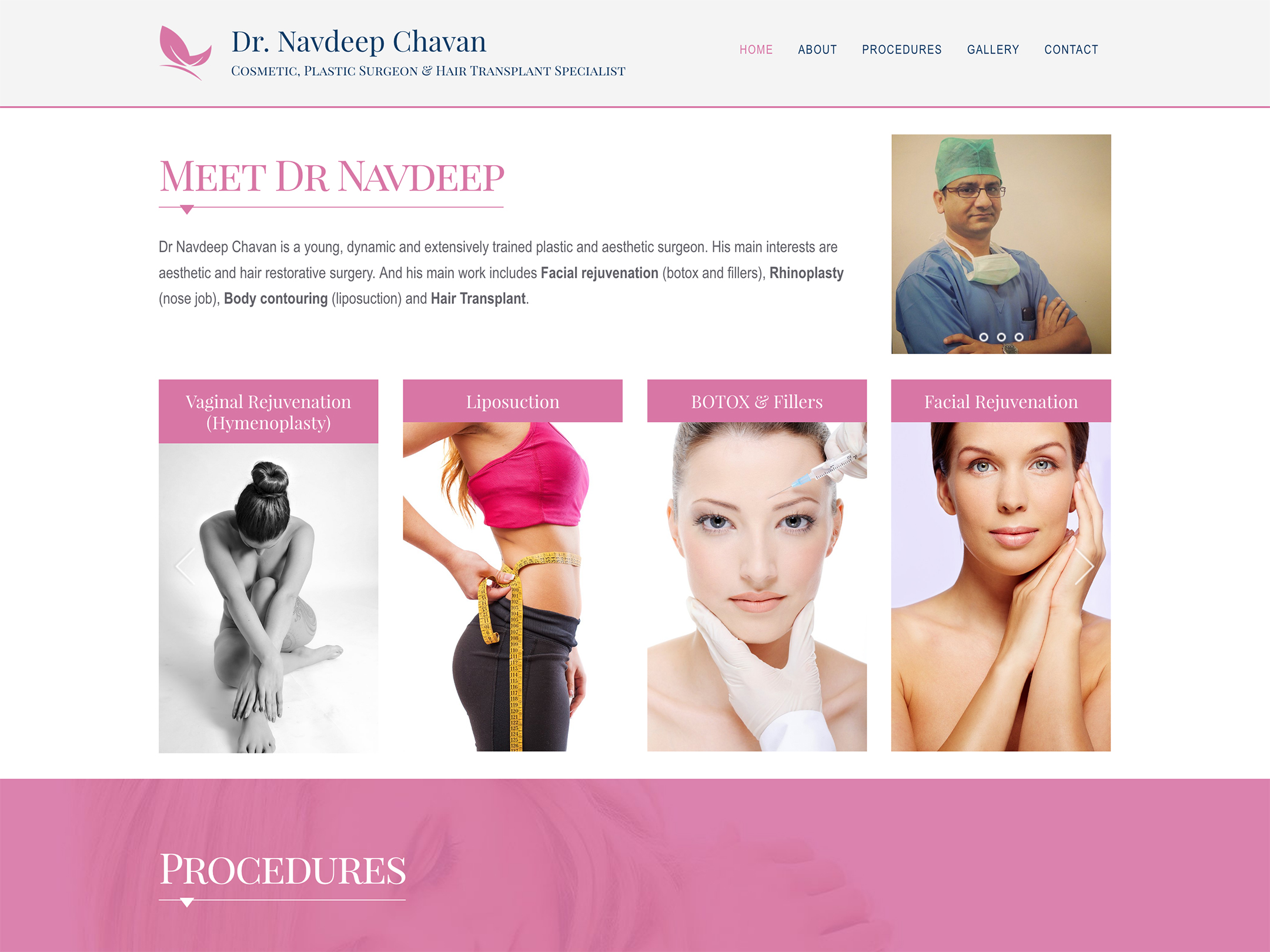 complete website design for dr navdeep chavan