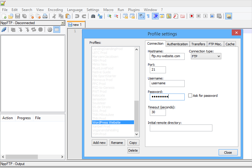 notepad-ftp-connection