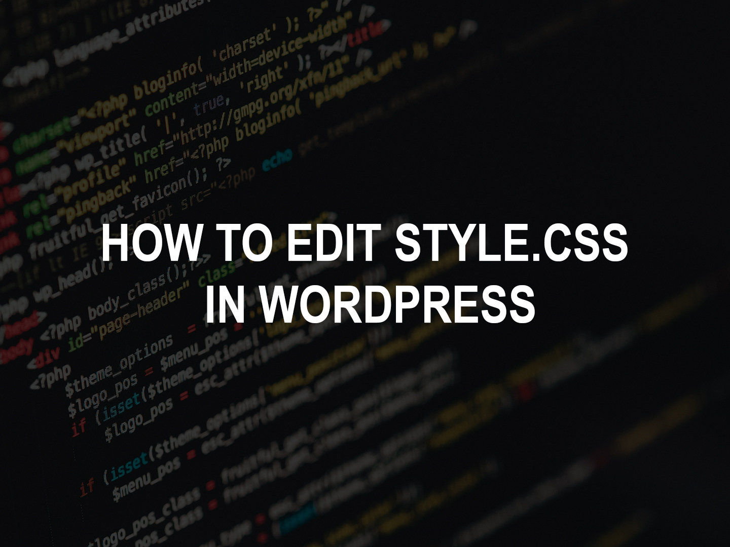 how to edit stylesheet (style.css) in WordPress