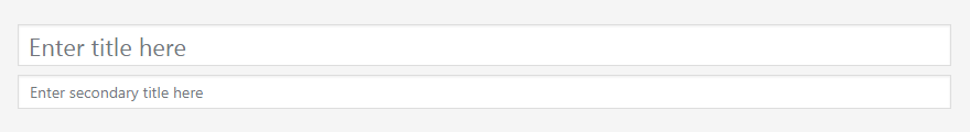 enter the secondary title