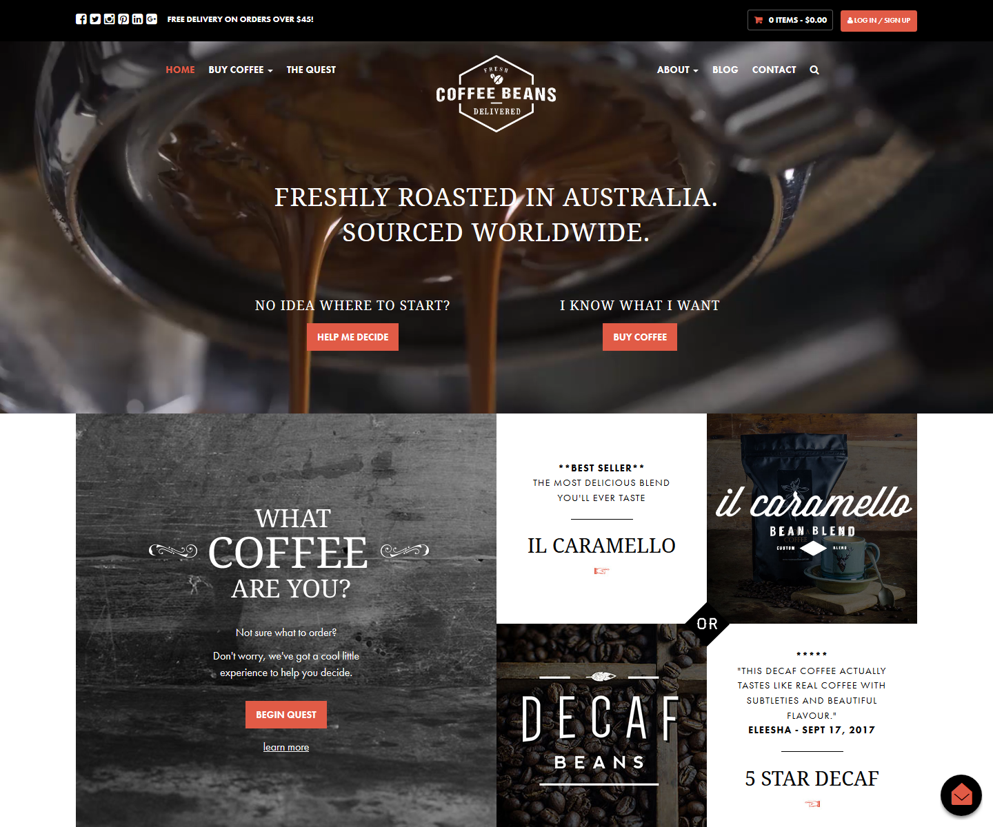 Coffee Beans Delivered Ecommerce Site