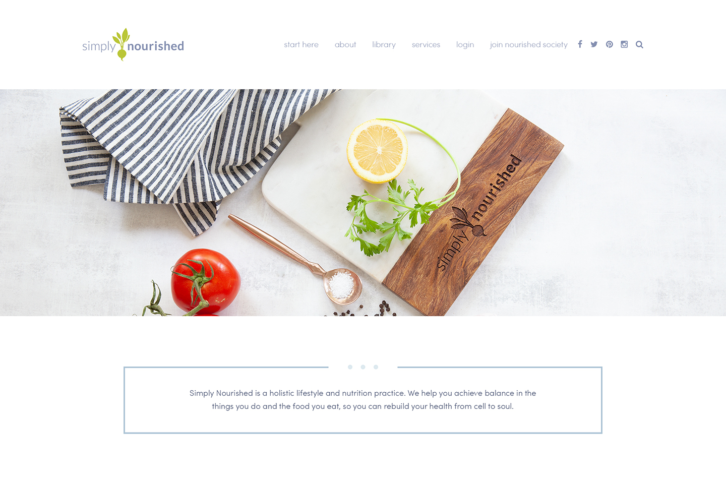 Website redesign for Simply Nourished Nutrition