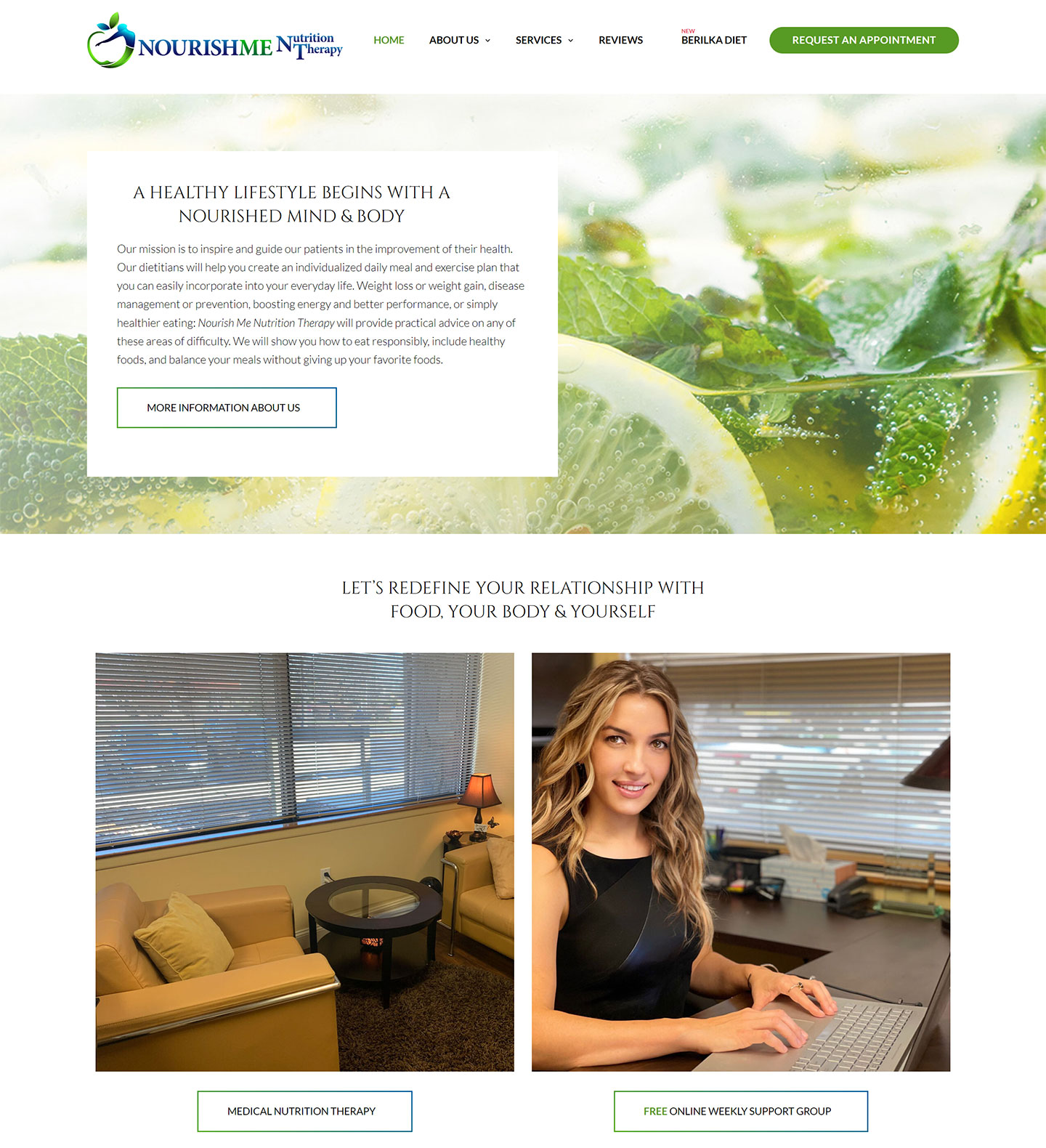 Website Redesign for Nourish Me Nutrition Therapy